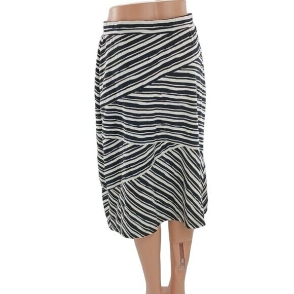 Christopher & Banks Skirt Midi Striped Straight Zebra Pull On Womens Size Small - Picture 4 of 6